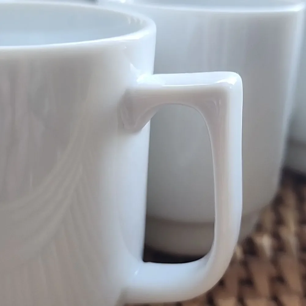 Company Ready Vintage Set Of 9 Stackable White Coffee/Tea Mugs